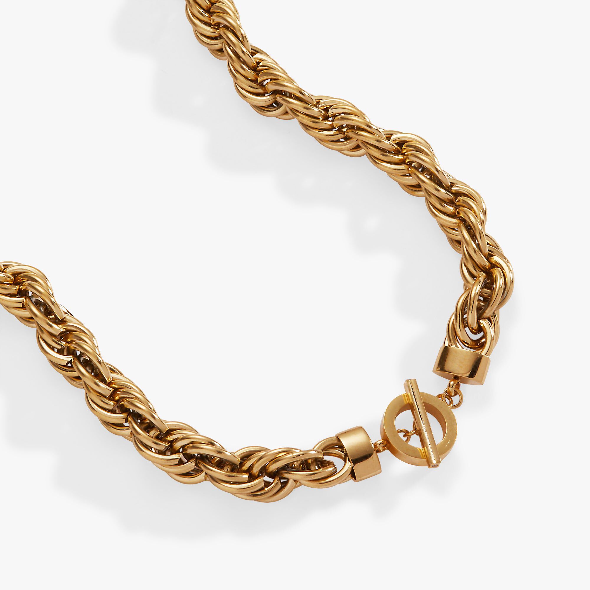 Large Rope Chain Toggle Necklace, Gold / Gold, alternate image number 3