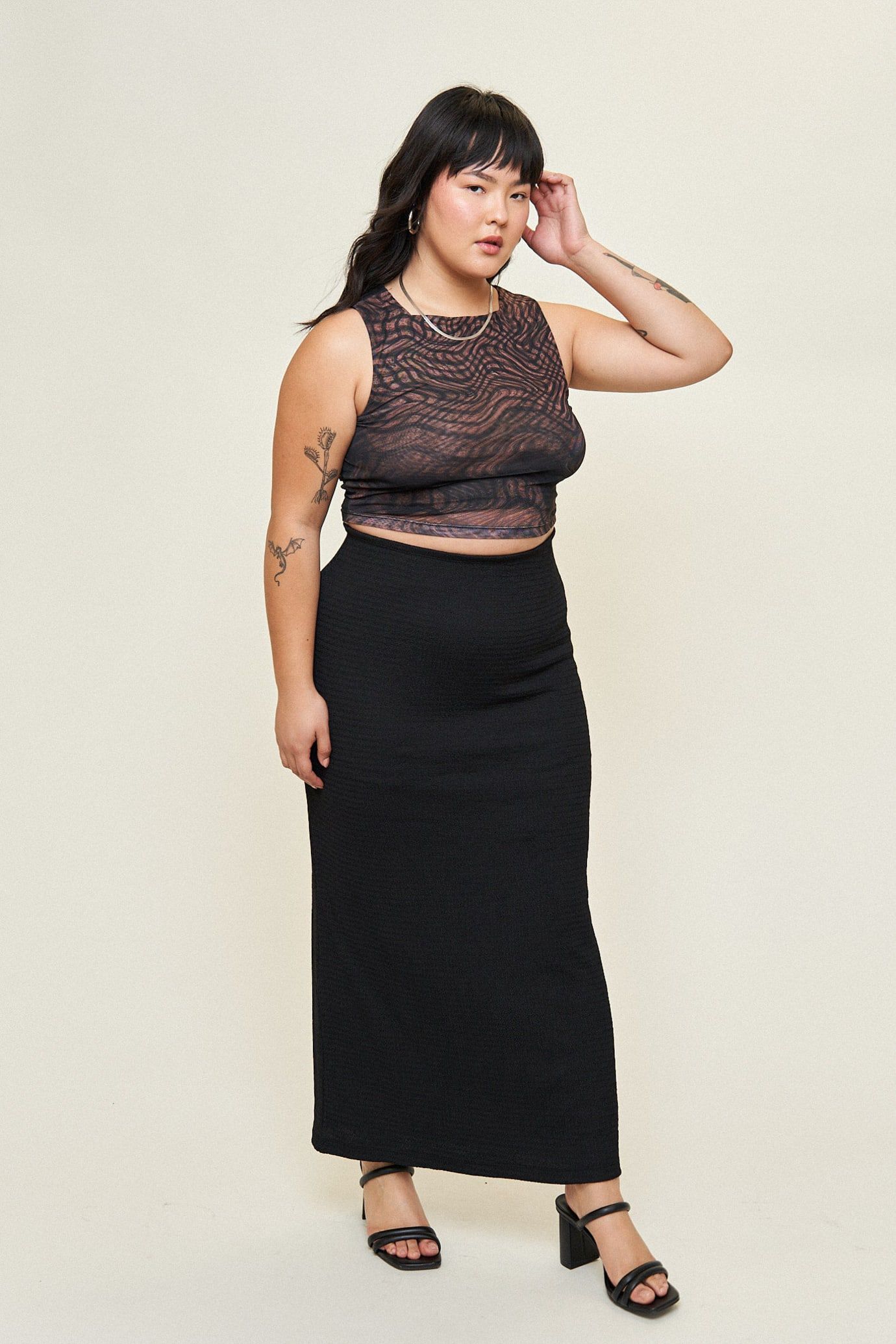 Alex Maxi Skirt, Black / Black, alternate image number 1