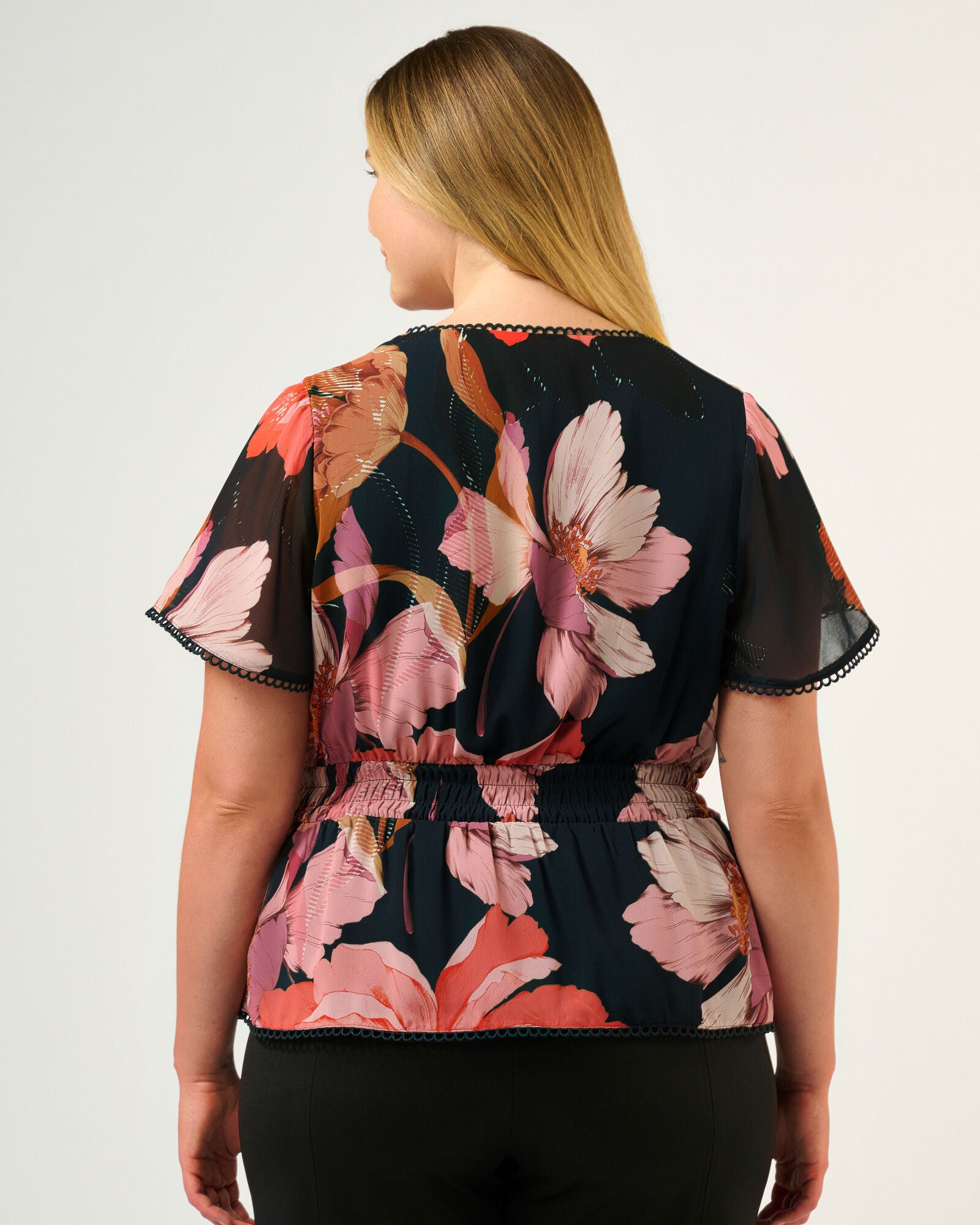 Elena Top, NavyPeony / Navy, alternate image number 4