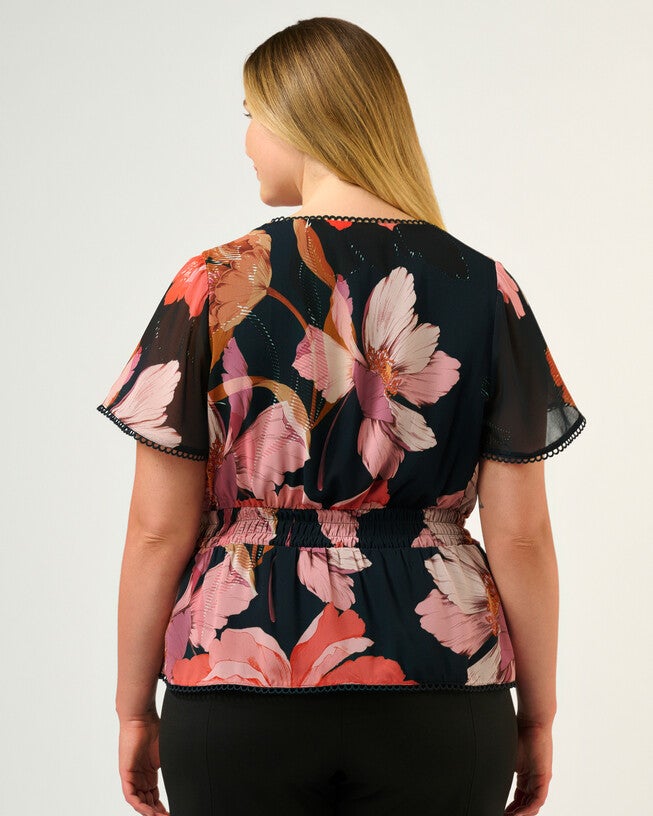 Elena Top, NavyPeony / Navy, alternate image number 4