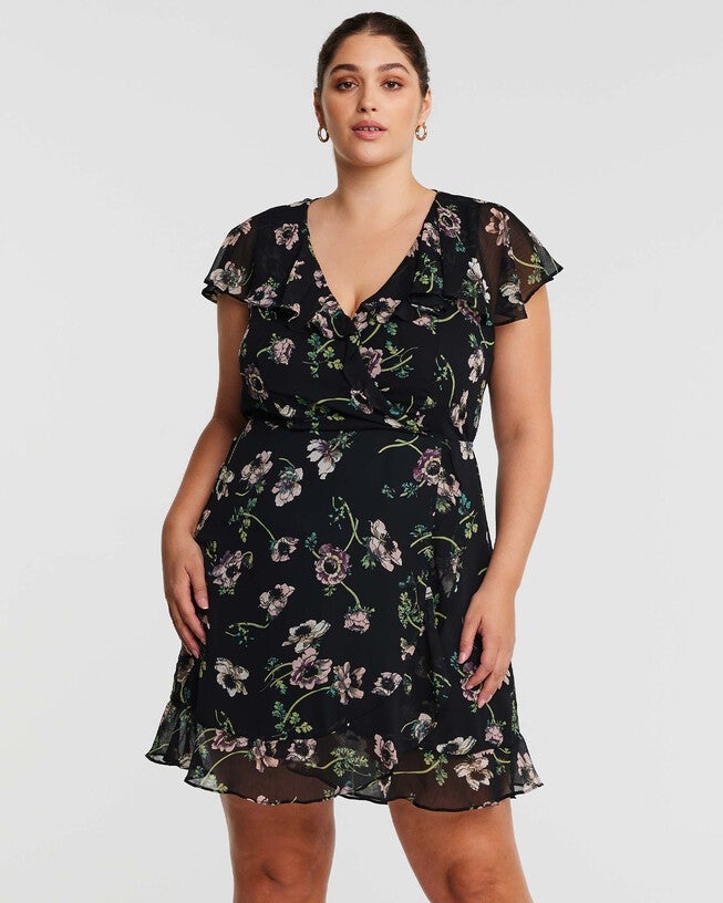 Climbing Rose Black Mini Dress, BLACKROSE / Black, alternate image number null