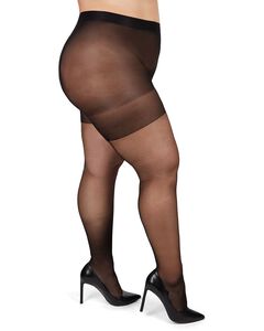 Back Seam/Cuban Heel Plus Size Curvy Control Top Pantyhose