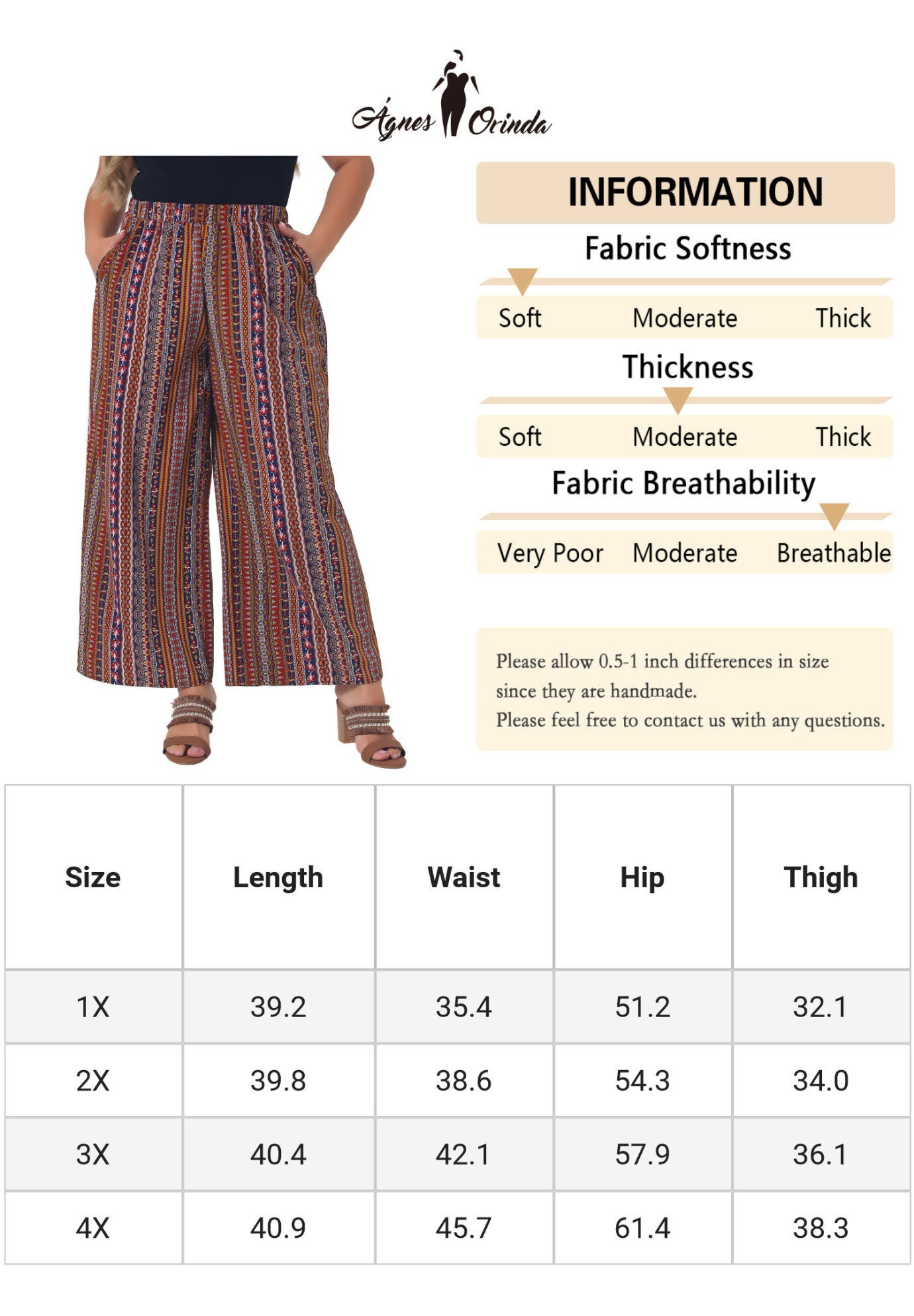 STRIPE BOHO WIDE LEG PAPER BAG PALAZZO PANTS, Red Brown / Red, alternate image number 4
