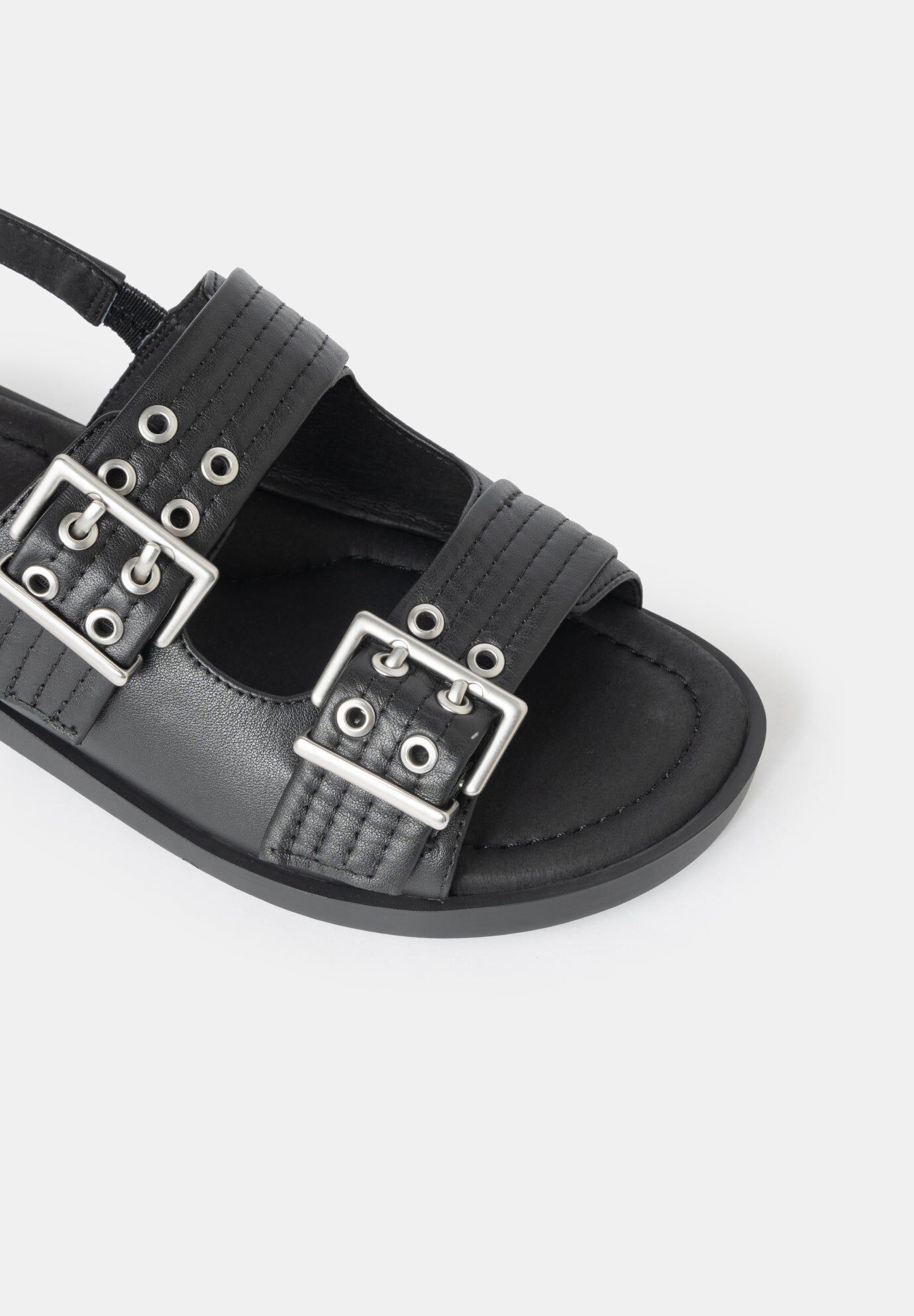 Roxette Double-Strap Mini-Wedge Slides, Black / Black, alternate image number 2
