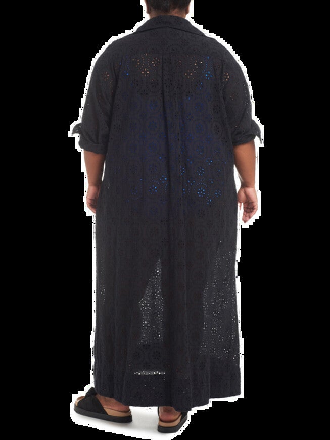 Eyelet Maxi Dress (Dia exclusive), BLACK / Black, alternate image number null