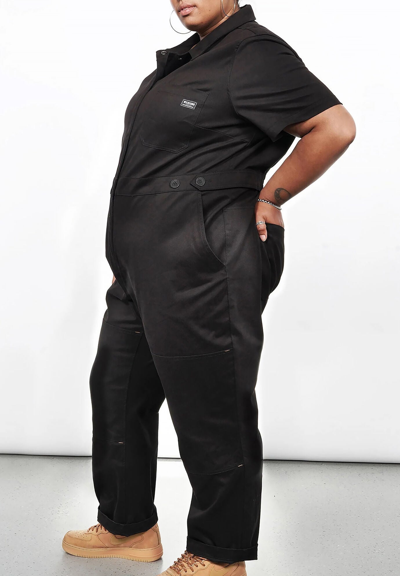 The Essential High Waisted Coverall, BLACK / Black, alternate image number 1