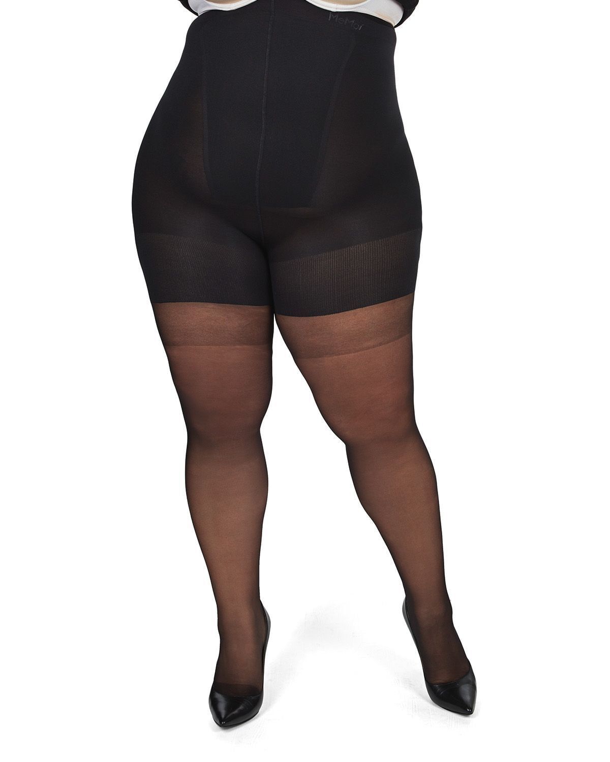 BodySmootHers High Waisted Super Shaper Sheer Tights, Black / Black, alternate image number 1