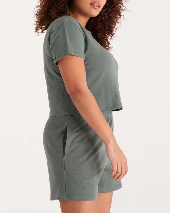The Crop Tee, Thyme / Sage Green, alternate image number 2