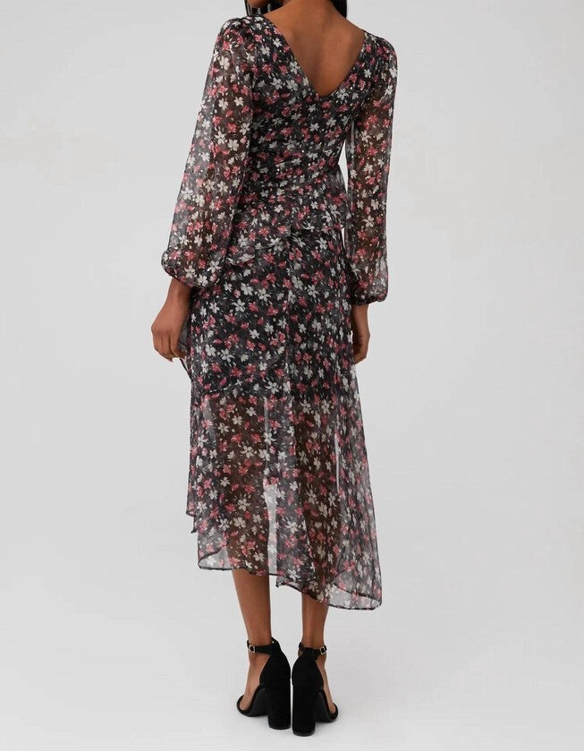 FAIRFAX DRESS IN FUCHSHIA GOLD FLORAL, , alternate image number null