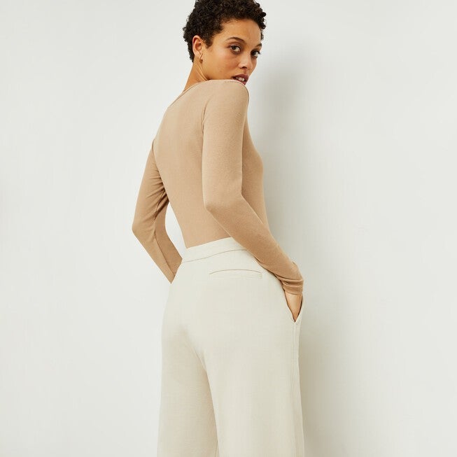 Marcia Layering T-Shirt - Ribbed Pima Cotton, Camel / Brown, alternate image number 5