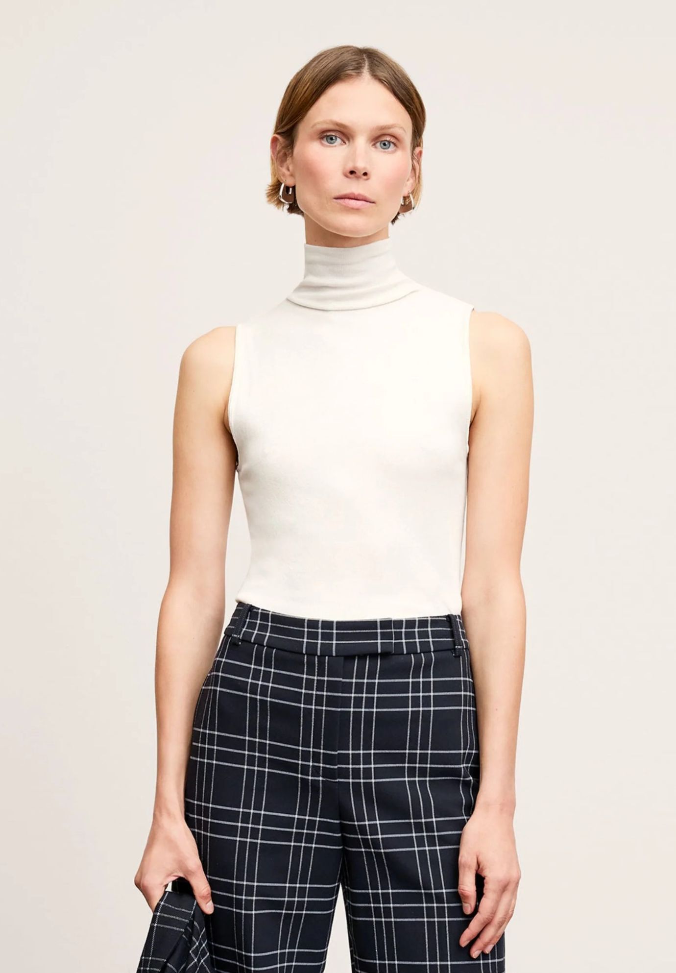 Jett Tank - Organic Ribbed Pima Cotton, Ivory / Ivory, hi-res image number 0