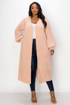 SERILDA FAUX FEATHER CARDIGAN