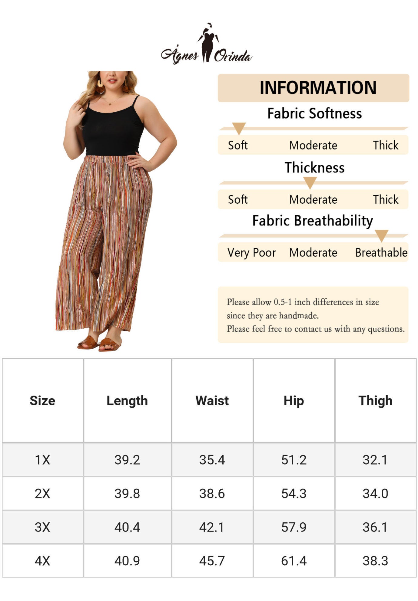 STRIPE BOHO WIDE LEG PAPER BAG PALAZZO PANTS, Brown / Brown, alternate image number 4