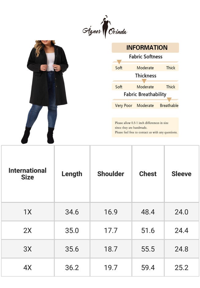 STAND COLLAR SINGLE BREASTED COAT, Black / Black, alternate image number 4