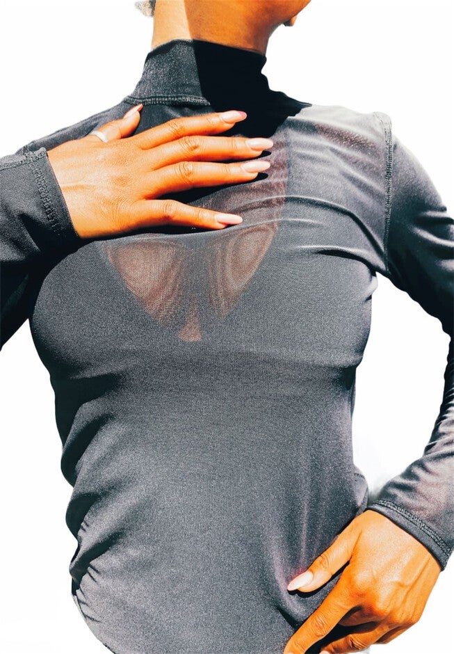 Power Mesh Longsleeve Top, Black / Black, hi-res image number 0