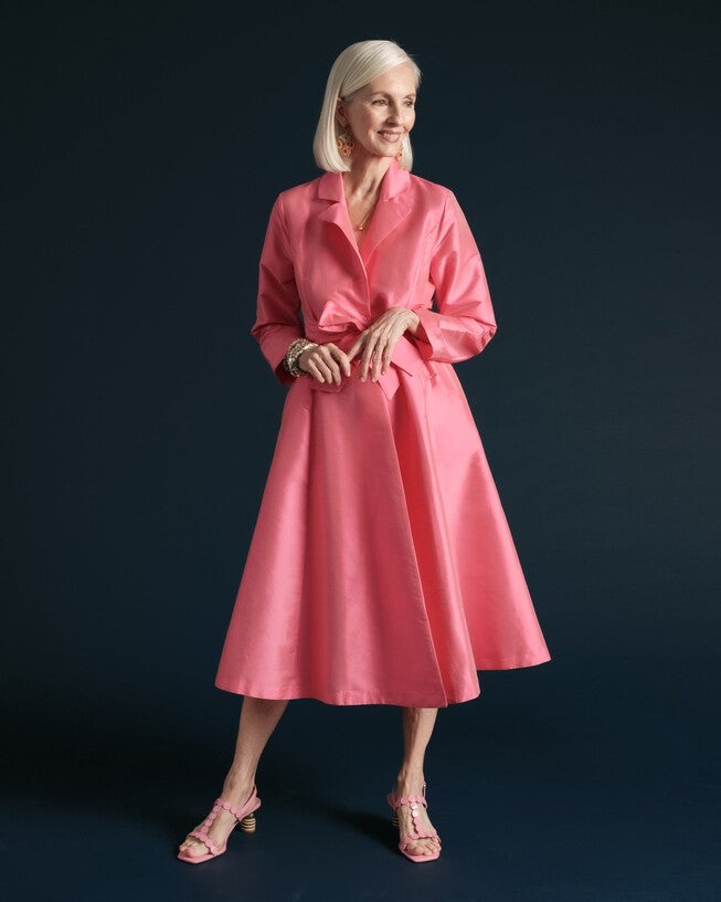 Lucille Wrap Dress, Pink / Pink, alternate image number 1