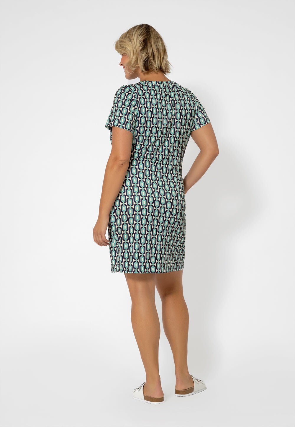 Short Sleeve T-Shirt Dress, MULTI / Mint, alternate image number 1