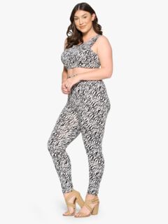 ZEBRA YOGA LEGGINGS, White Zebra / White, alternate image number 1