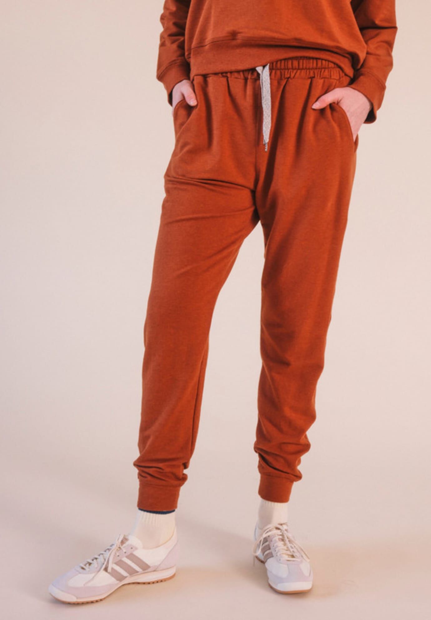 Plus Agnes Organic Cotton + Tencel Jogger Pant, Rust / Rust, hi-res image number 0