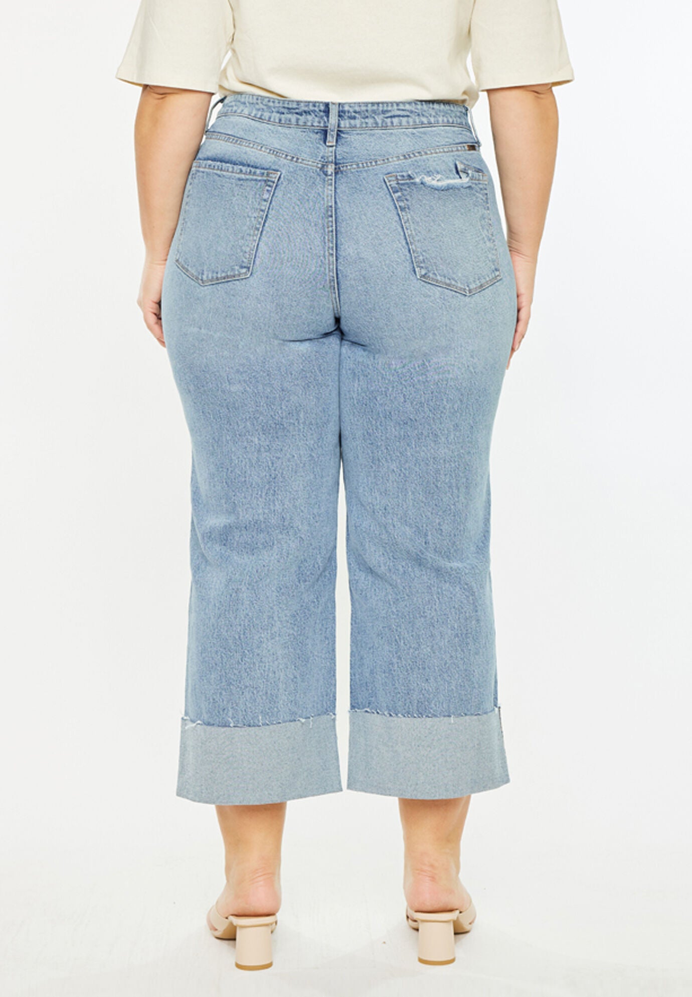 Jennie 90's Crop Wide Leg Jeans (Plus Size), Medium Wash / Medium Wash, alternate image number 5