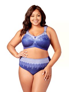 Printed Microfiber Panty, Blue Printed Pinstripe / Navy, hi-res image number 0