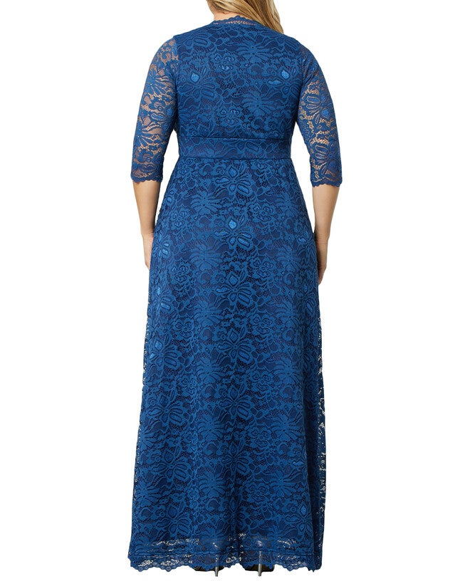 Maria Lace Evening Gown, NOCTURNAL NAVY / Navy, alternate image number 1