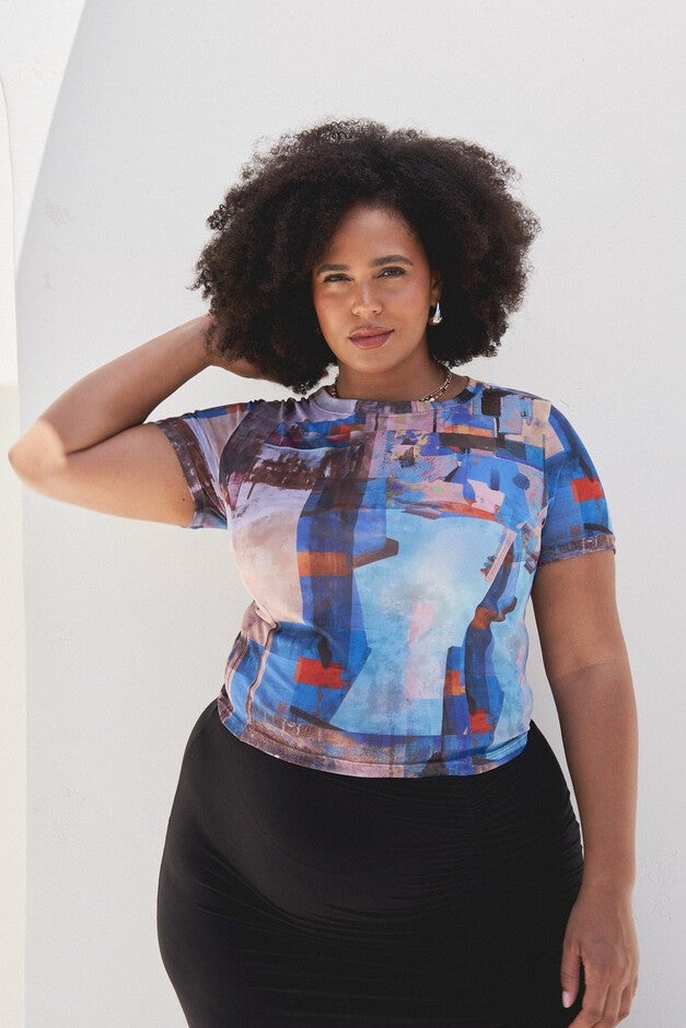 Nolan Mesh Baby Tee, Capri / Royal Blue, alternate image number null