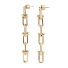 Margaux 6"Link Drop Earrings Gold