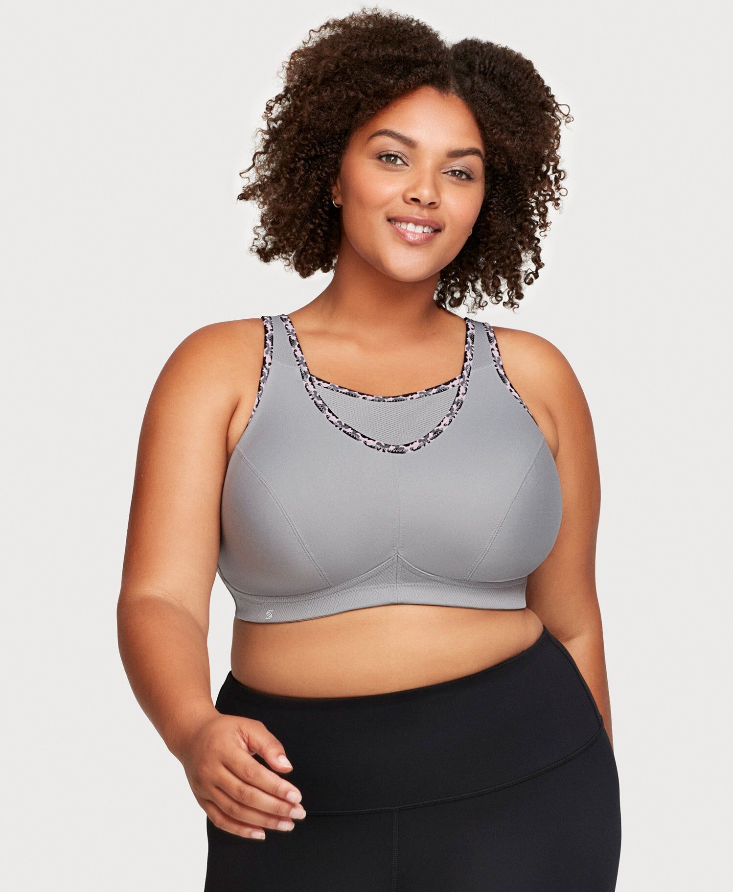 No-Bounce Camisole Sports Bra, Soft Gray / Cool Gray, alternate image number 2