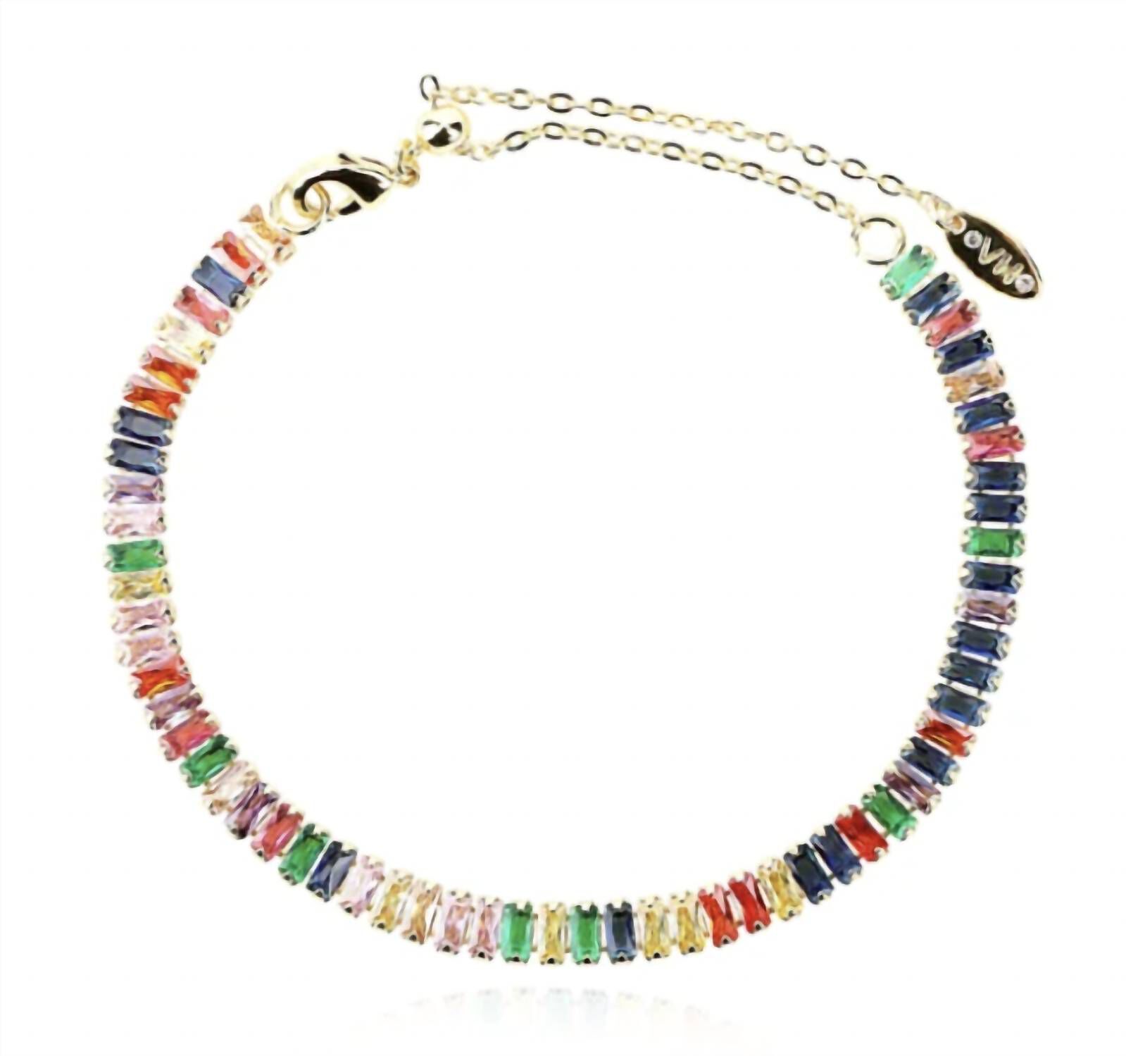 MULTI COLORED STONE BRACELET IN MULTI, Multi / Gold, hi-res image number 0