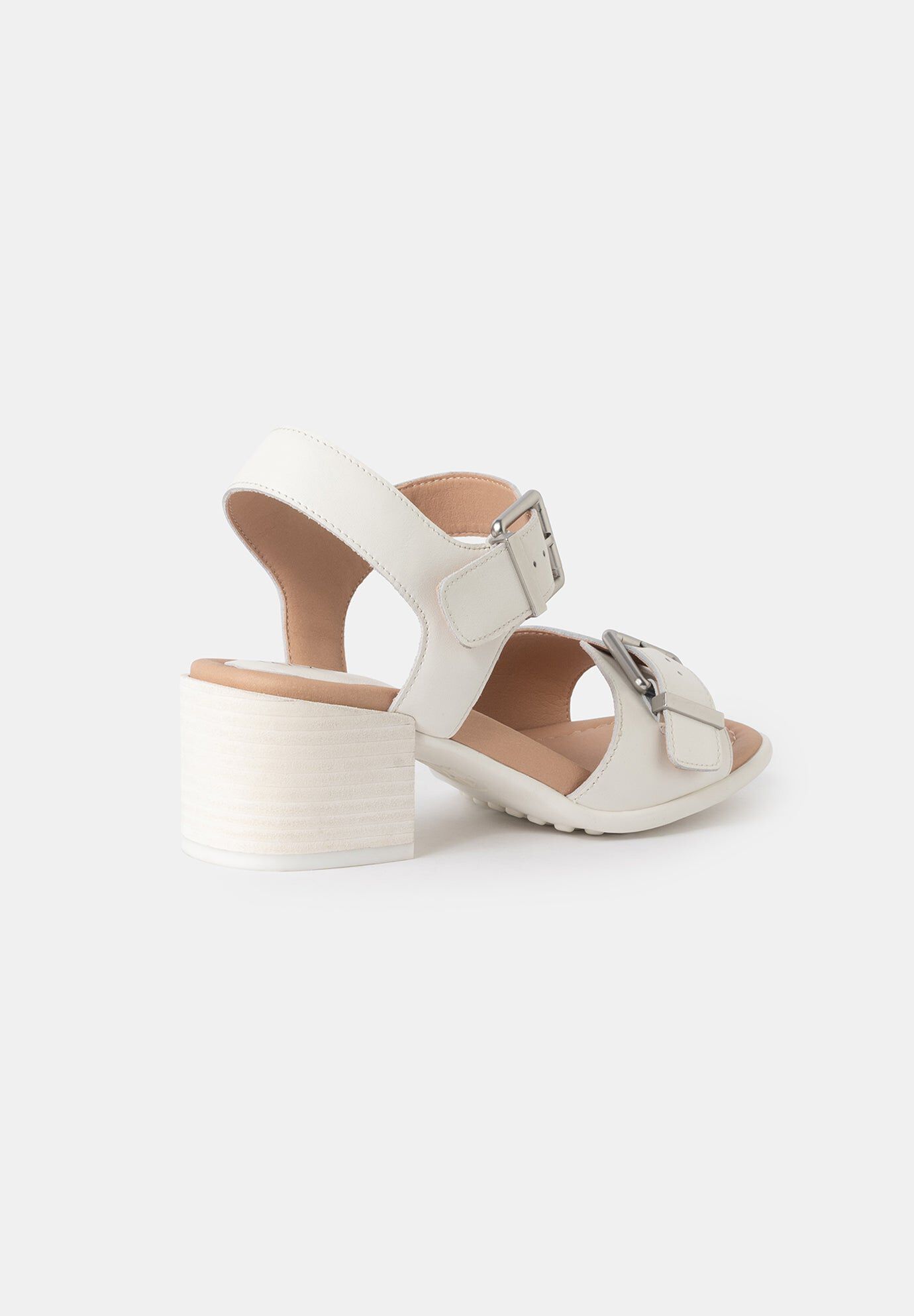 Emma Block Heel Sandals, OffWhite / White, alternate image number 2