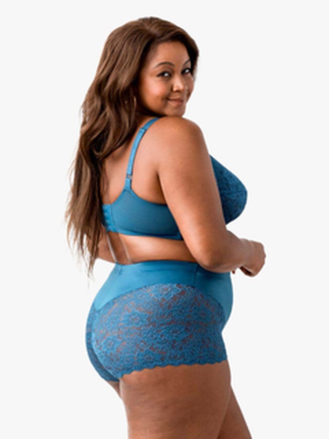 Full Cup Lace Underwire Bra, Teal / Teal, alternate image number 1