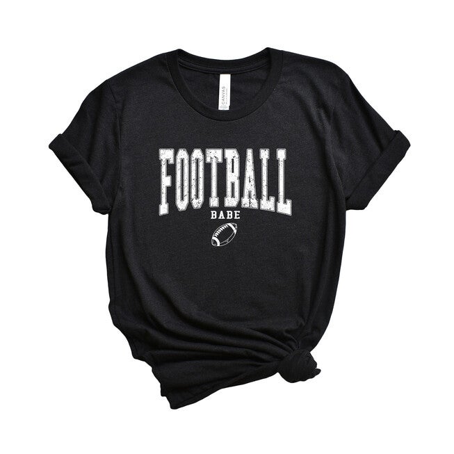 Varsity Football Babe Short Sleeve Graphic Tee, Black / Black, hi-res image number null
