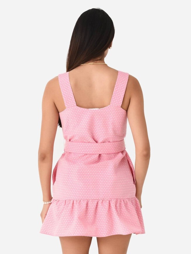 NIA DRESS, Pink Ivory / Pink, alternate image number null