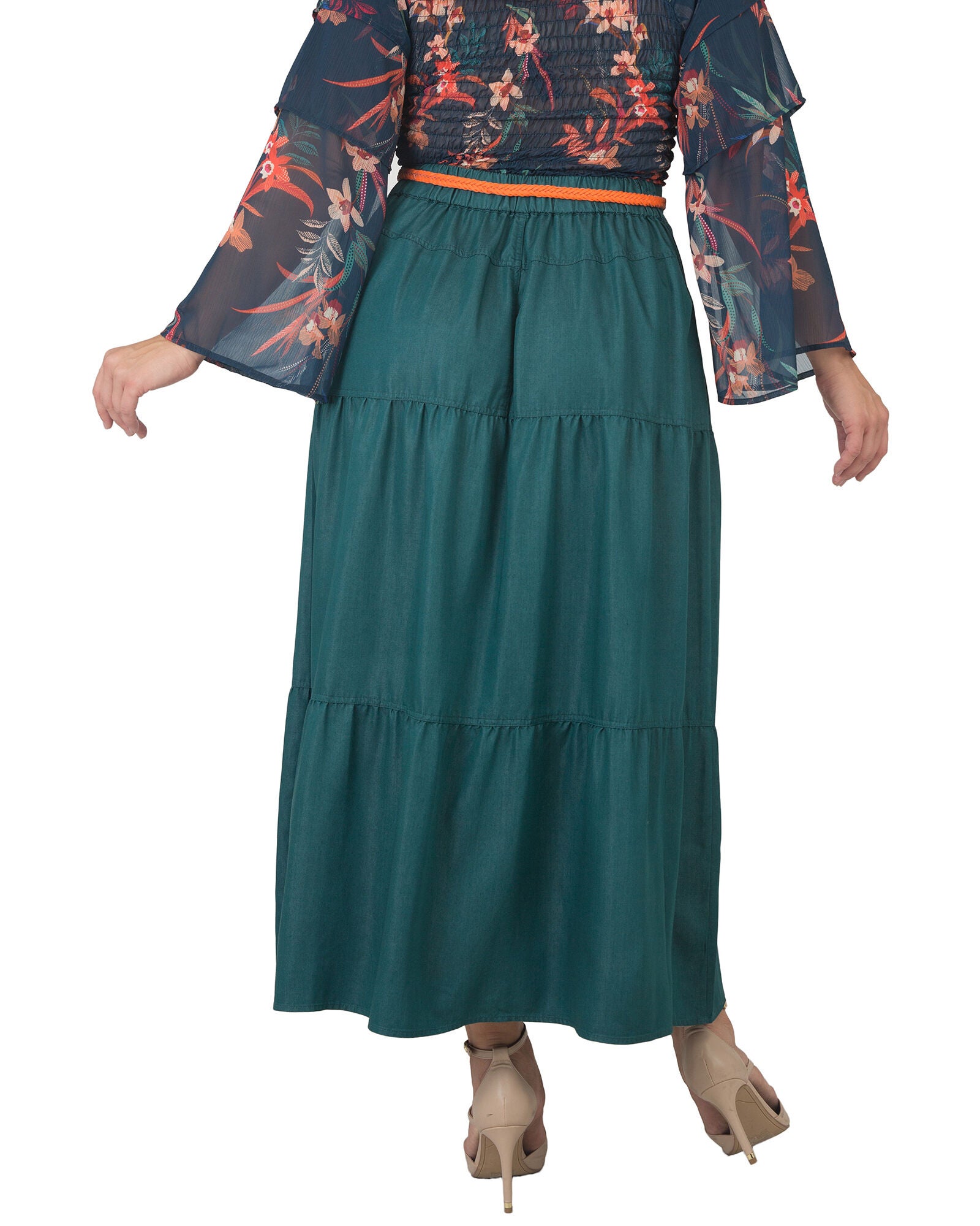 Standards & Practices Maxi Peasant Skirt, OLIVE / Hunter Green, alternate image number 4