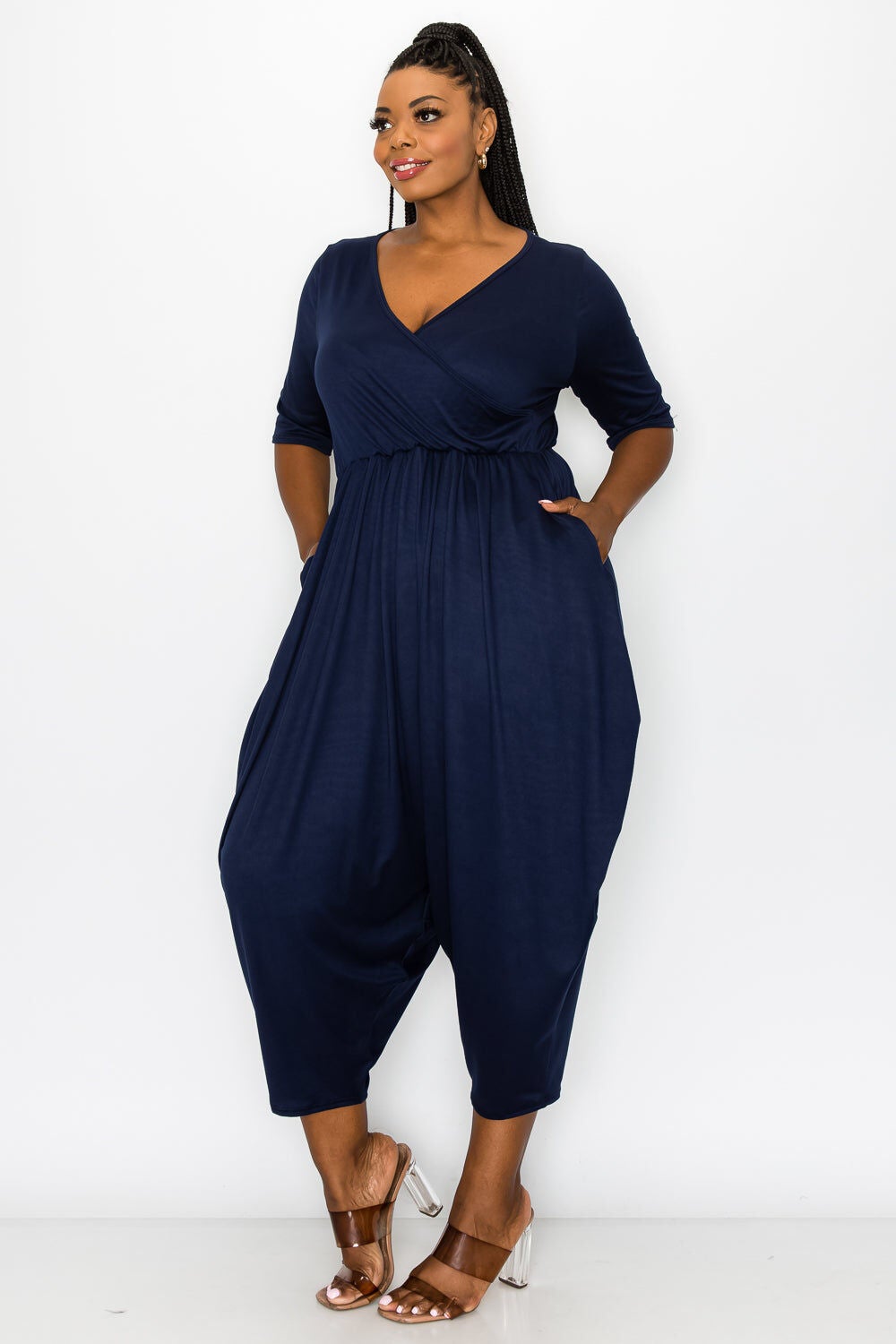 REBECCA POCKET JUMPSUIT, Navy / Navy, alternate image number 2
