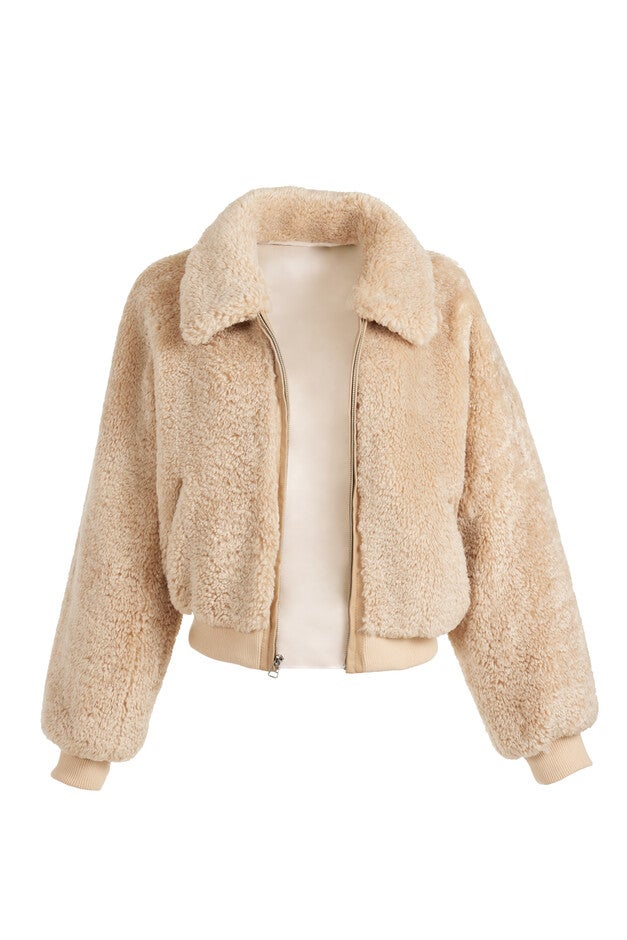 Sloane Sherpa Bomber Jacket, CREAM / Ivory, hi-res image number 0