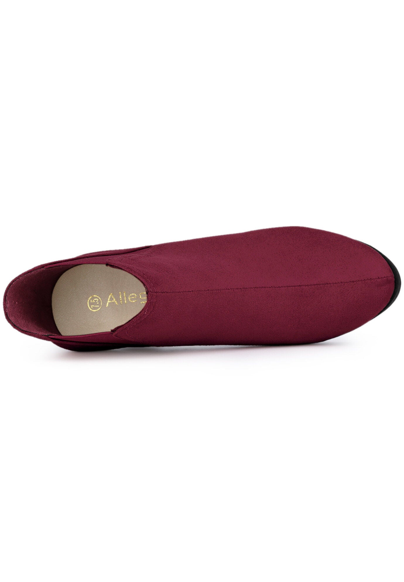 ROUND TOE CHELSEA ANKLE BOOTS, Burgundy / Burgundy, alternate image number 4