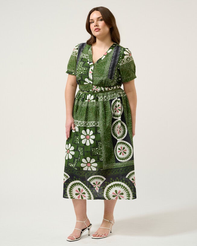 Ethereal Dress, Green Tile / Olive Green, alternate image number null