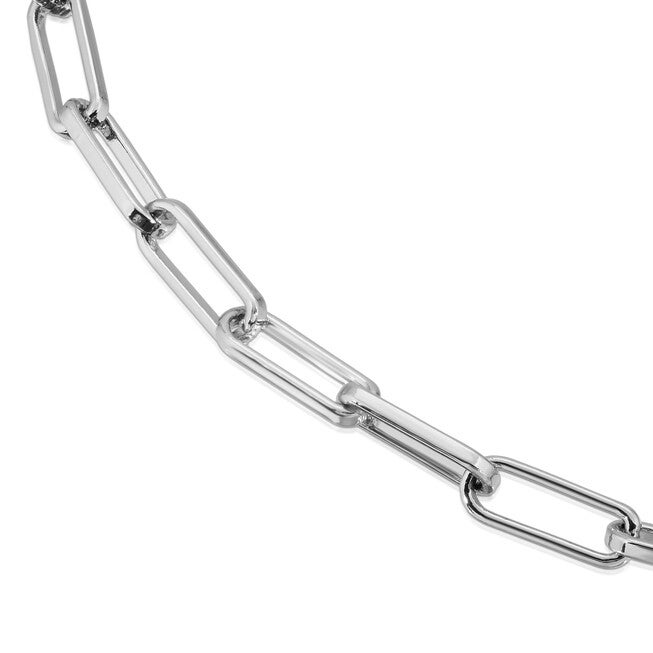 Silver Elongated Link Chain Bracelet 9 inches Silver, Silver / Silver, alternate image number 1