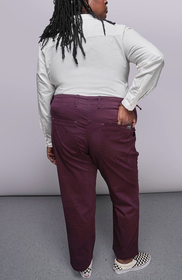 The Essential Cotton Twill Utility Pant, Merlot / Burgundy, alternate image number 2