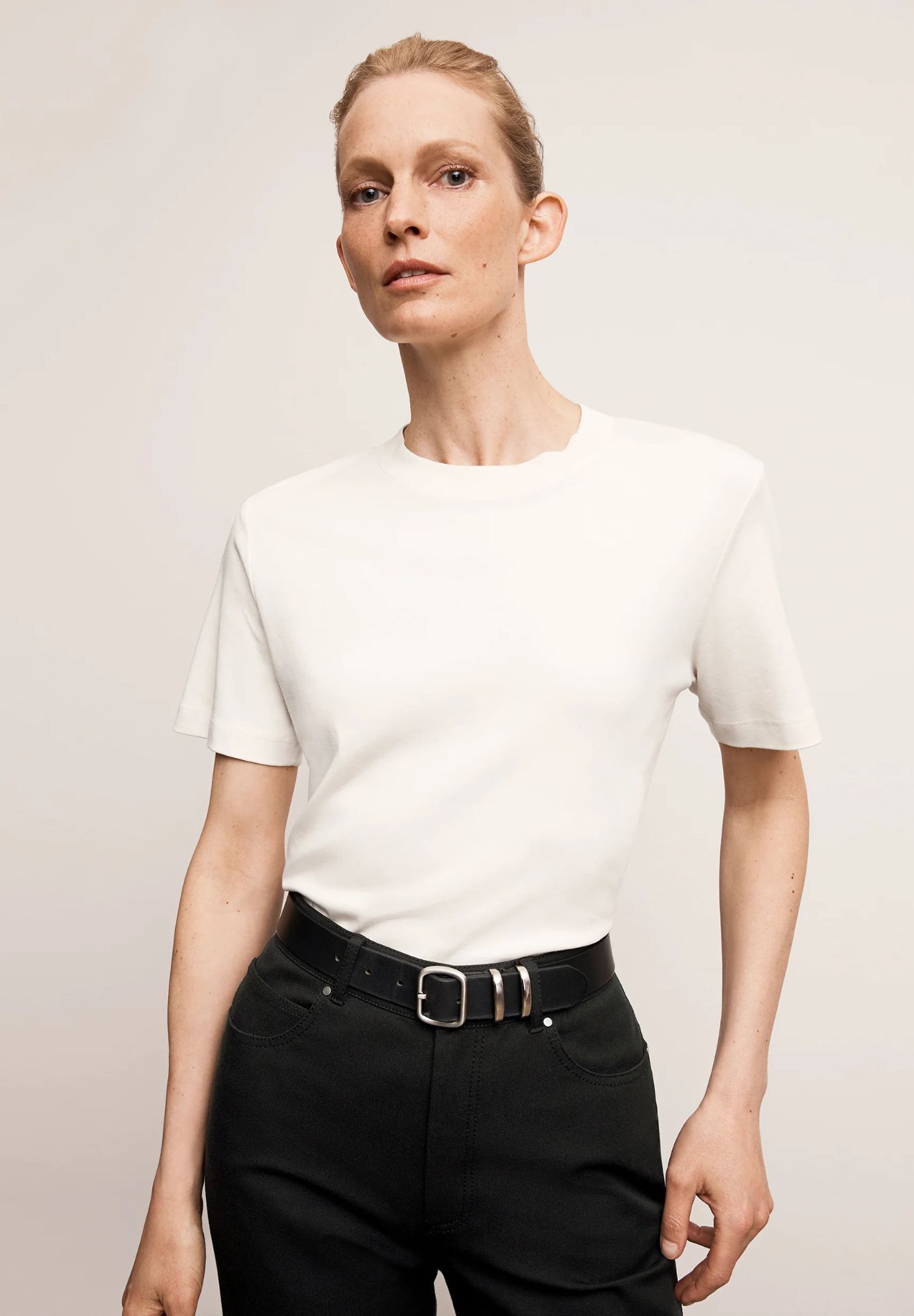 Leslie T-Shirt - Organic Pima Cotton, Ivory / Ivory, hi-res image number 0