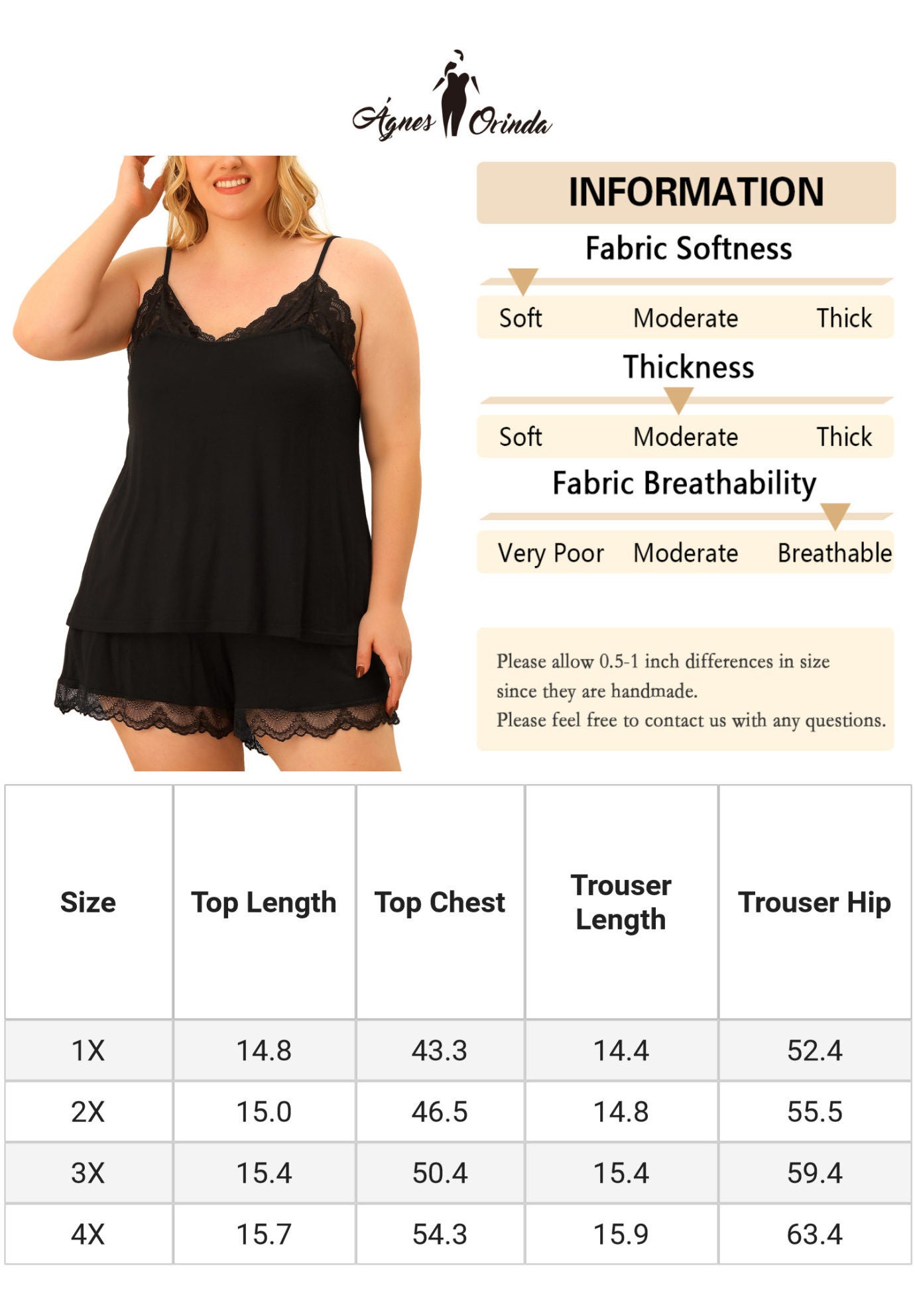 LACE CHEMISE SHORTS SET NIGHTWEAR SLEEPWEAR LOUNGE SET, Black / Black, alternate image number 4