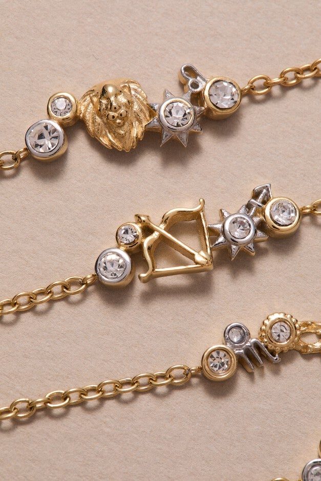 Leo Symbol Inline Bracelet, Two tone / Gold, alternate image number 4