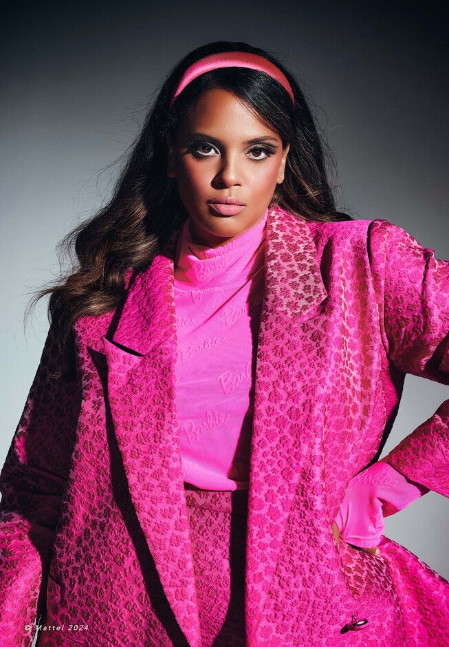 BARBIE MONOGRAM TURTLENECK, Pink / Pink, alternate image number 2