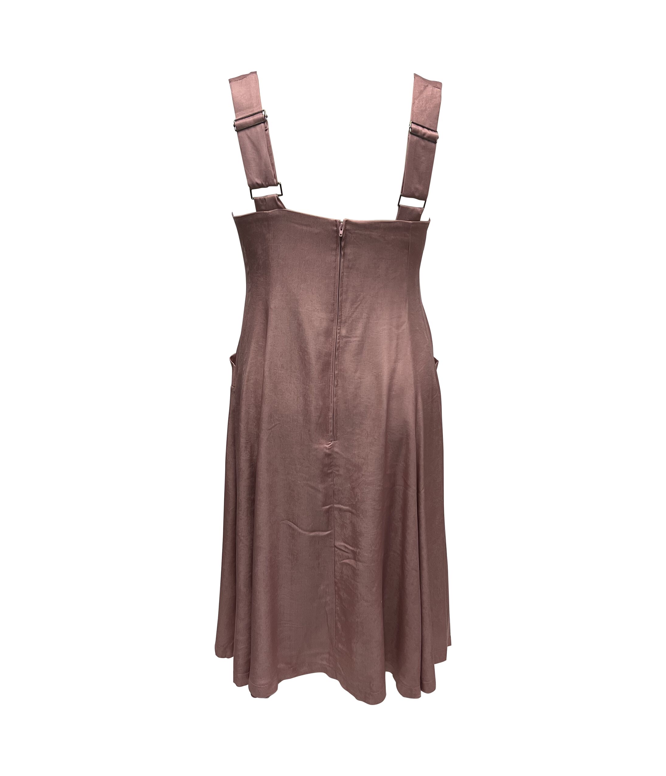 Unique Vintage Rose Amma Suspender Swing Skirt, Pink / Pink, alternate image number 4