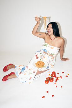 Chiara Bias Maxi Dress in Spuntino