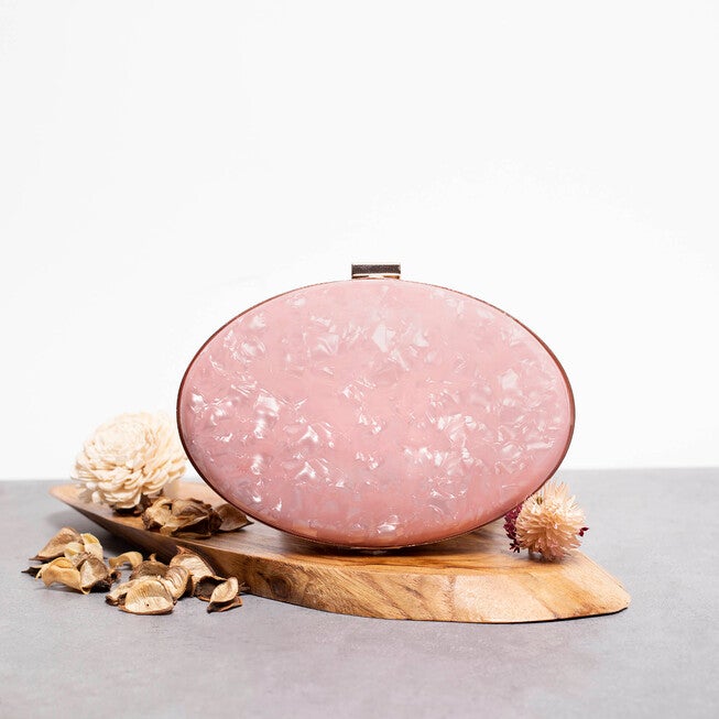 Haute Sauce Women's Marble Oval Clutch Bag, Pink / Pink, alternate image number 1
