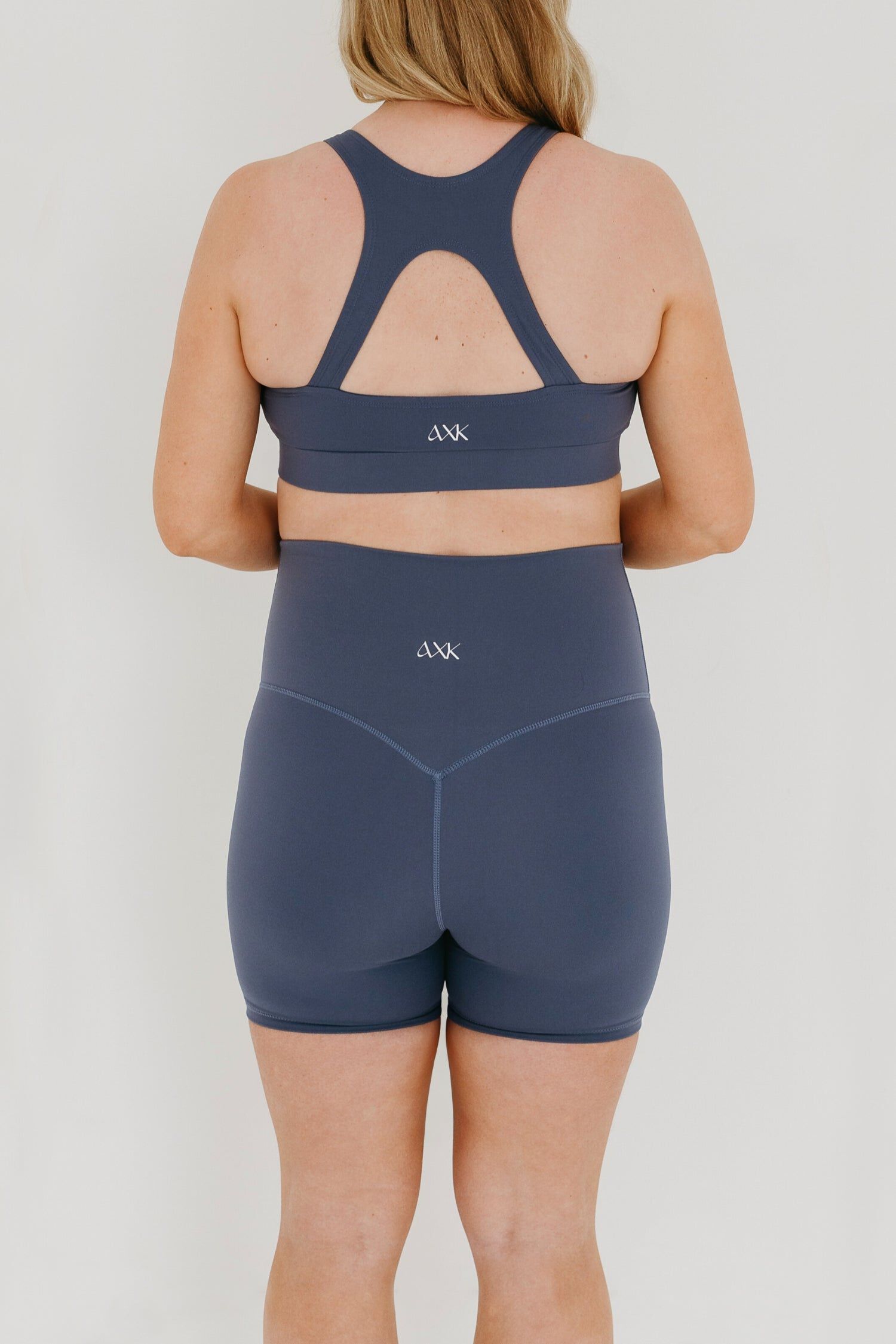 Women's Athletic Maternity Bike Shorts with Supportive Belly Band, Blue / Azure Blue, alternate image number 2