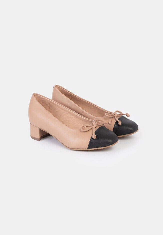 Greta Toe Cap Ballet Pump, Bisque / Pink, alternate image number 2
